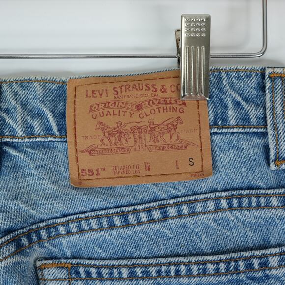 Vtg Levis 551 Jeans 12S (31x28.5) Relaxed Fit Tapered Leg High Rise 1995 USA - Picture 8 of 14